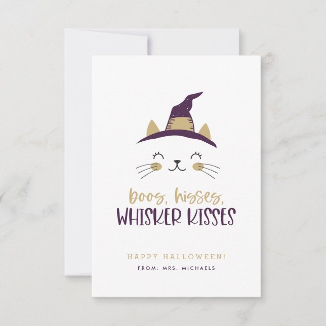 Boos, Hisses, Whisker Kisses Halloween Cards (Front)
