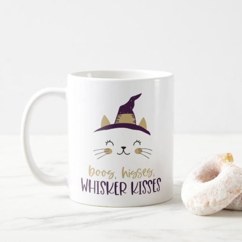 Boos Hisses Whisker Kisses Halloween Coffee Mug