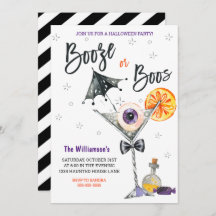 Boo's or Booze Halloween Party Invitation