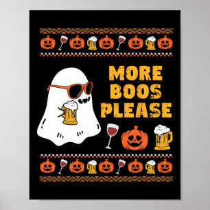 Boos Please Vintage Retro Ghost Halloween Costume Poster