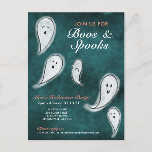 Boos  Spooks Halloween Party Invite