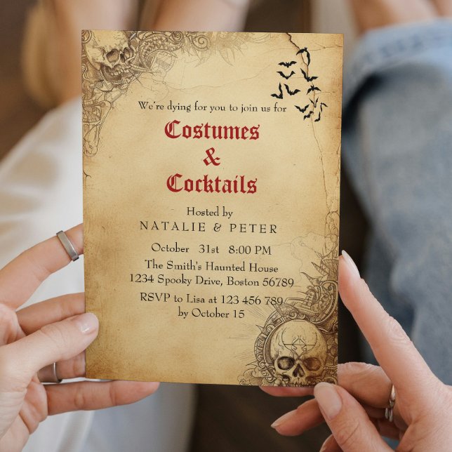 Boose And Booze I Skull Halloween Party Invitation (Creator Uploaded)