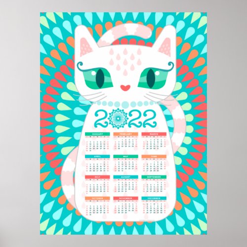 Booshie Cat 2022 Yearly Calendar Poster