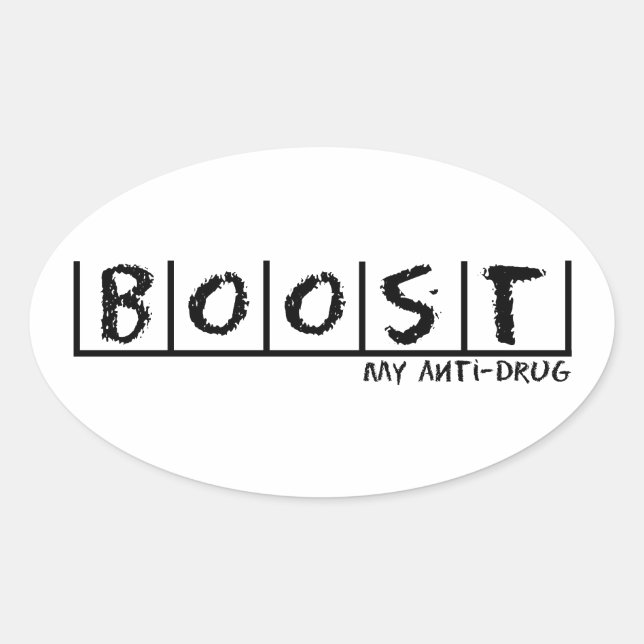 Boost Anti-Drug Oval Sticker (Front)