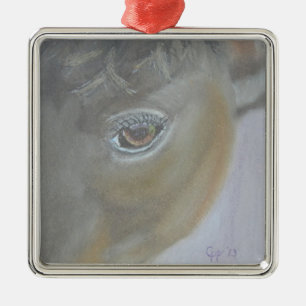 Boost My Ego - Horse Painting Metal Ornament