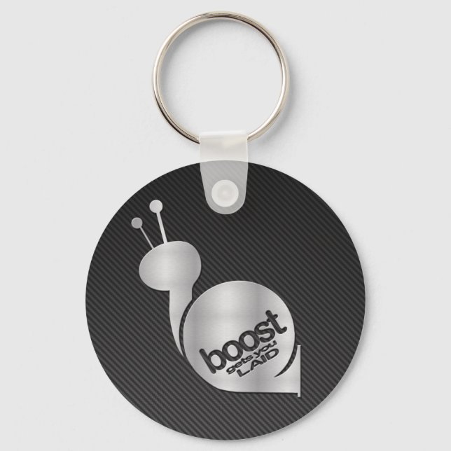 boost snail in silver keychain (Front)