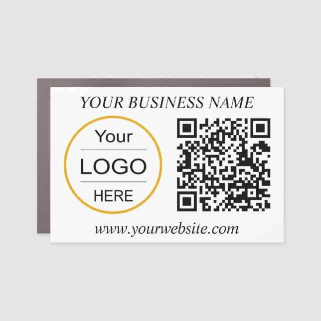 Boost Your Business with a Custom Logo & QR Code C Car Magnet (Front)