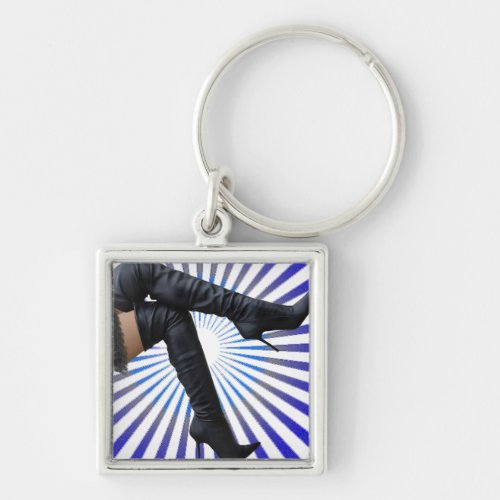 BOOT Art _ blue star burst Keychain