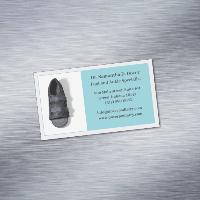 Boot Blue Foot Doctor Podiatry Podiatrist  Business Card Magnet (In Situ)