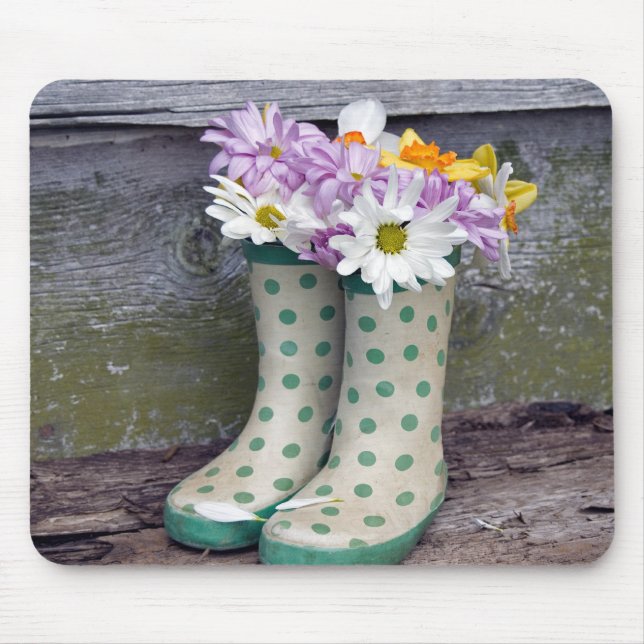 Boot Bouquet Mouse Pad (Front)