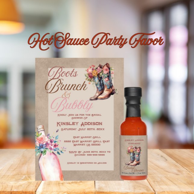 Boot Brunch & Bubbly Bridal Shower Hot Sauces (Creator Uploaded)
