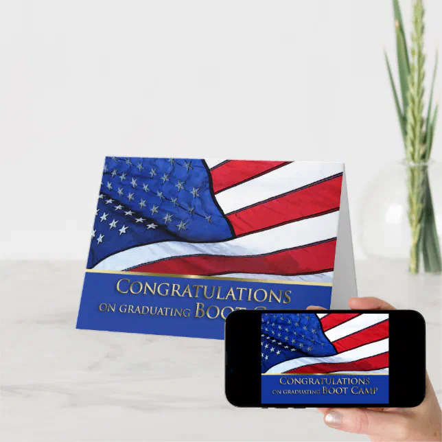 Boot Camp Graduation Congratulations- American Fla Card (Downloadable)