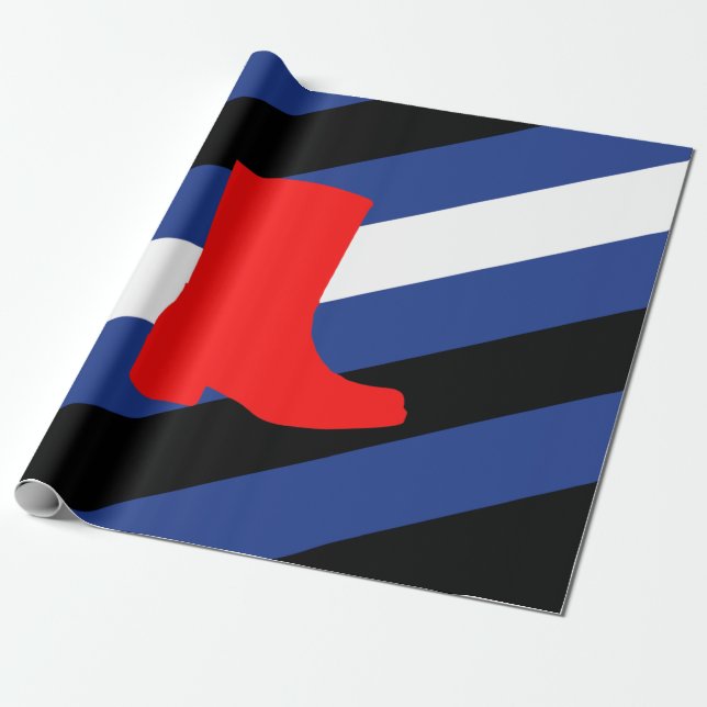 Boot Pride Flag Wrapping Paper (Unrolled)