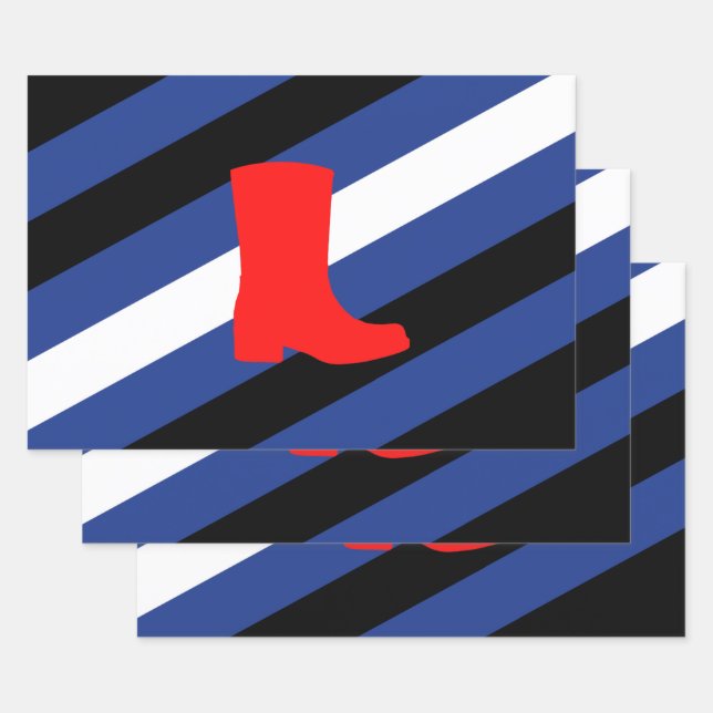 Boot Pride Flag Wrapping Paper Sheets (Set)