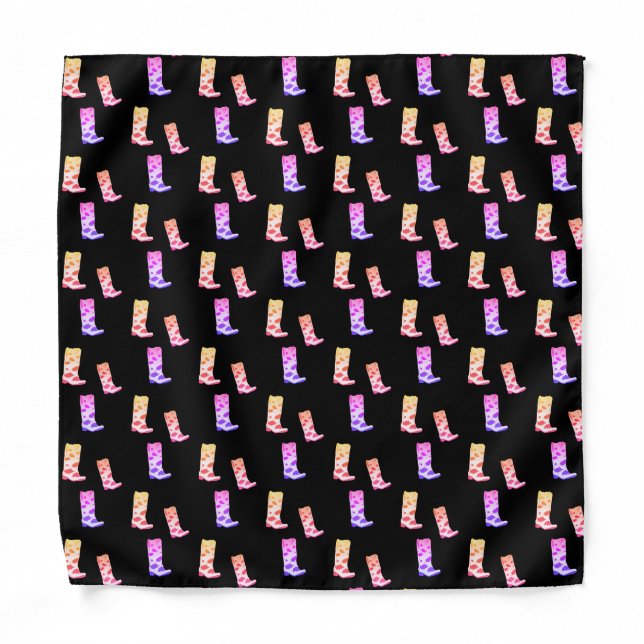 Boot Scoot Bandana (Black) (Front)