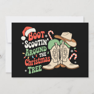 Boot Scootin Around The Christmas Tree Western Invitation
