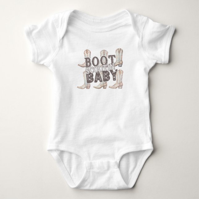 Boot Scootin' Baby - Cowboy/Cowgirl Boots Bodysuit (Front)