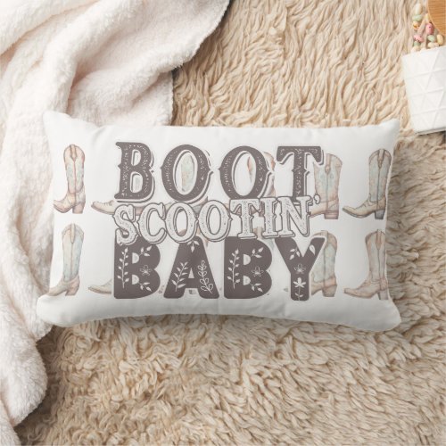 Boot Scootin Baby _ CowboyCowgirl Boots Lumbar Pillow