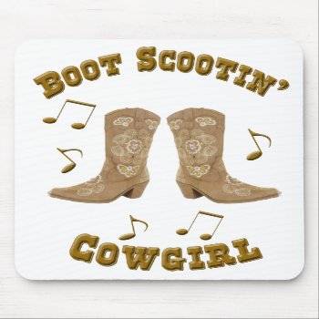 "boot Scootin' Cowgirl" Western Mousepad by BootsandSpurs at Zazzle