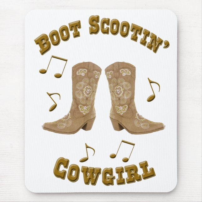 "Boot Scootin' Cowgirl" Western Mousepad (Front)