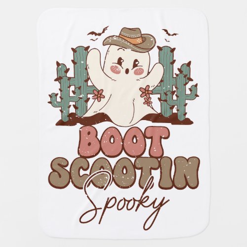 Boot Scootin Spooky Blanket for Babies Retro 