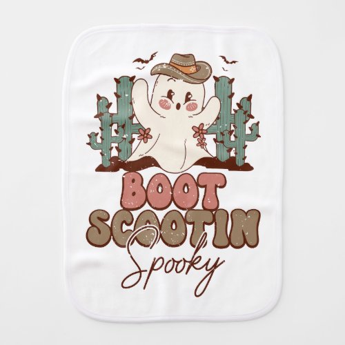 Boot Scootin Spooky Burb Cloth for Babies Retro 
