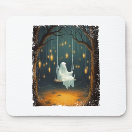 Boot Scootin_ Spooky â Cute Chic Western Ghost Pin Mouse Pad