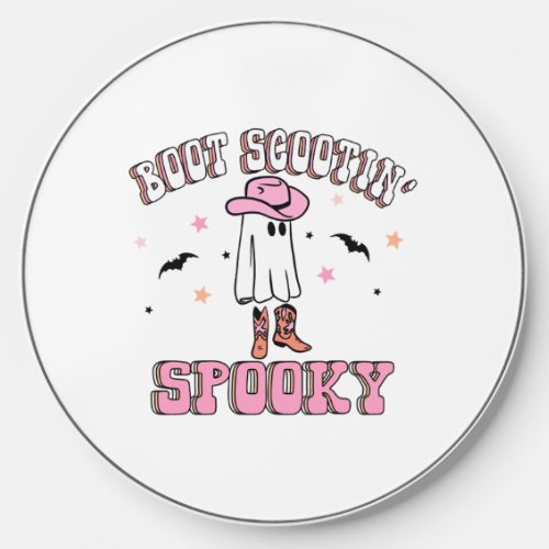 Boot Scootin_ Spooky â Cute Chic Western Ghost Pin Wireless Charger