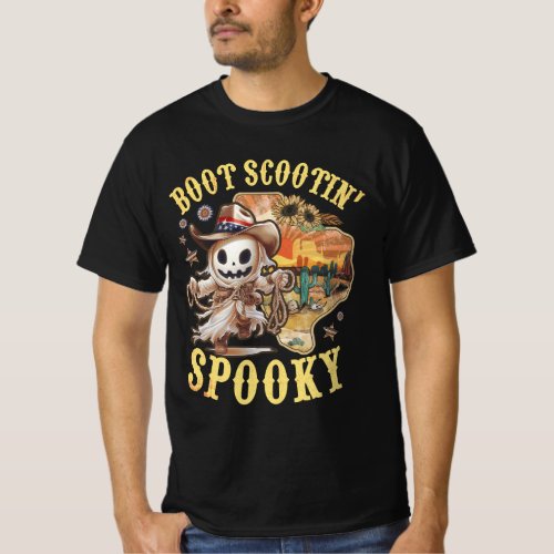 Boot Scootin Spooky Western Country Cowboy Ghost H T_Shirt