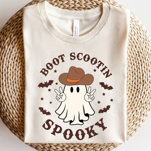 Boot Scootin Spooky Western Ghost Halloween T_Shirt
