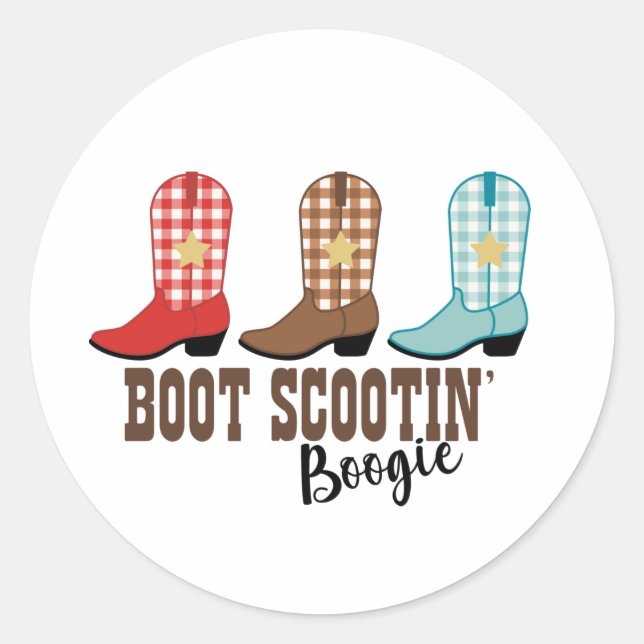 Boot Scooting Boogie Classic Round Sticker (Front)