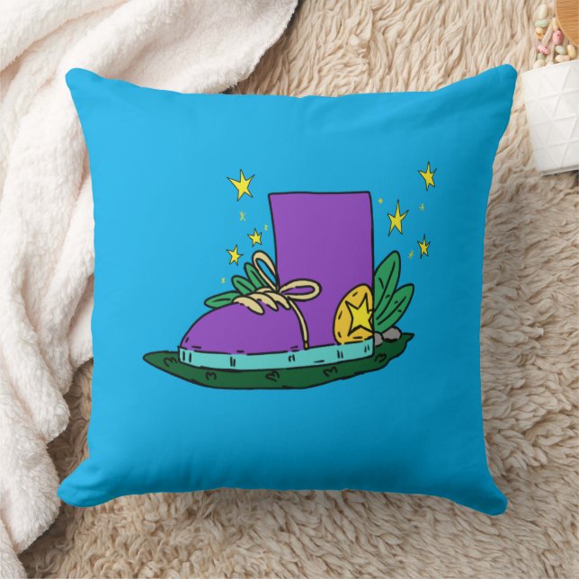 Boot shoe, illustration  throw pillow (Blanket)