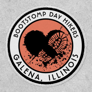 boot stomp heart club patch with location