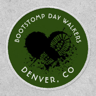 boot stomp heart club patch with location