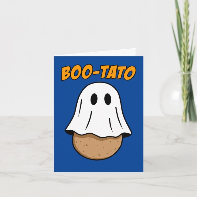Bootato Halloween Potato Ghost Pun Holiday Card (Front)
