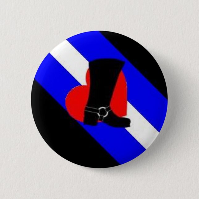 bootblack pride flag pinback button (Front)
