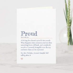 Bootcamp Letter From Home, Modern Proud Definition Card