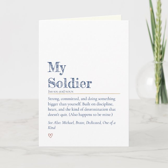 Bootcamp Letter From Home, My Soldier Definition Card (Front)