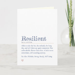 Bootcamp Letter From Home, Resilient Definition Card