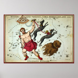 Bootes Canes Venatici, Coma Berenices, etc Poster