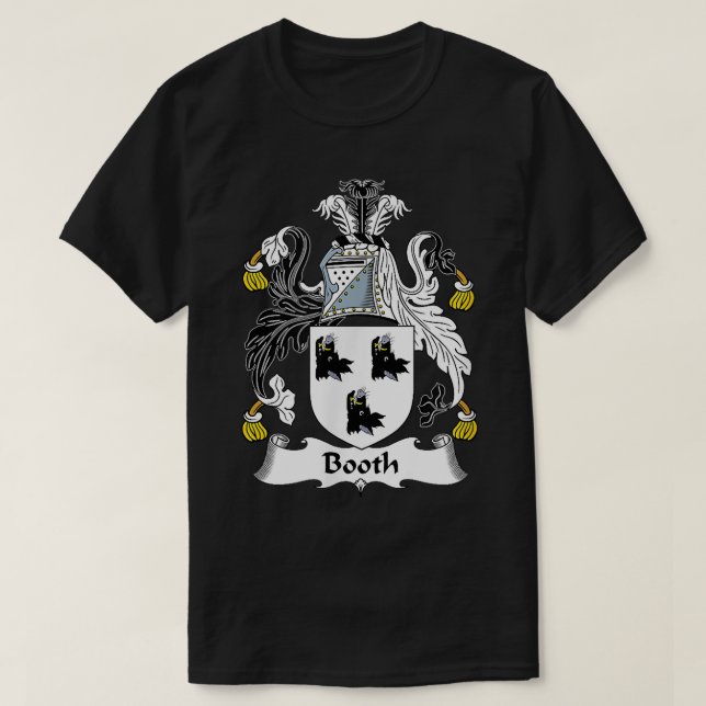 Booth Coat of Arms Family Crest  T-Shirt (Design Front)