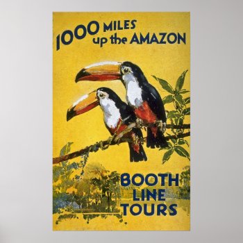 Booth Line Tours 1000 Miles Up The Amazon Vintage Poster by scenesfromthepast at Zazzle