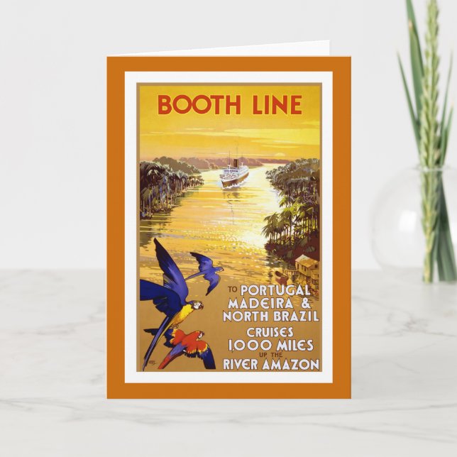 " Booth Line" Vintage Travel Poster Card (Front)