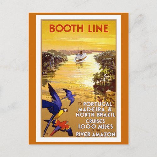  Booth Line Vintage Travel Poster Postcard