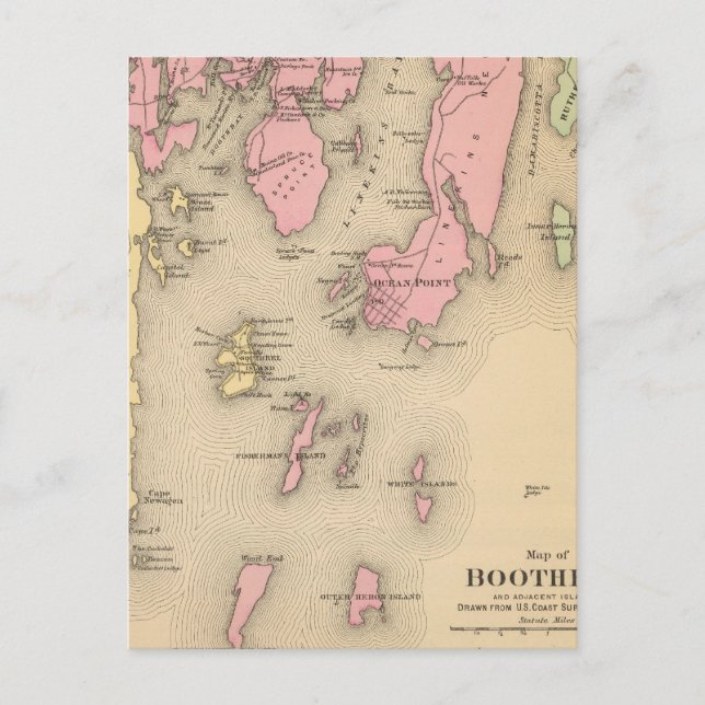 Boothbay, adjacent islands postcard (Front)