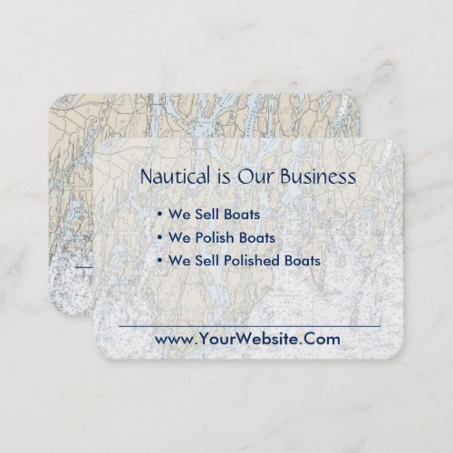 Boothbay Harbor Maine Nautical Chart Clean Fresh Business Card