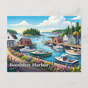 Boothbay Harbor USA Postcard