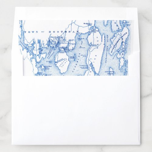 Boothbay Maine Map DIY Envelope Liner