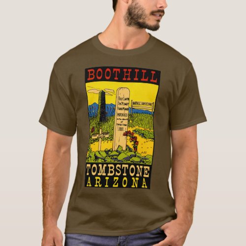 Boothill Tombstone Arizona Vintage Travel Decal T_Shirt