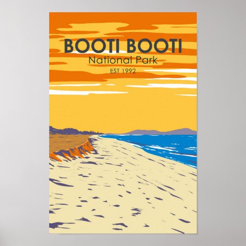 Booti Booti National Park Australia Vintage  Poster